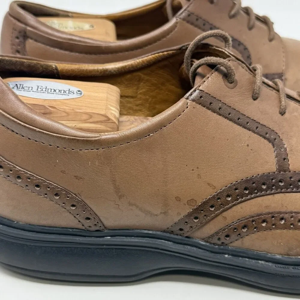 Dr Comfort Wing Shoes Mens 13 M Brown Leather Lace Up Casual Brogue Ortho
